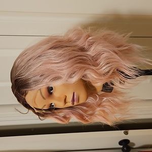 Lace front synthetic wig PINK!